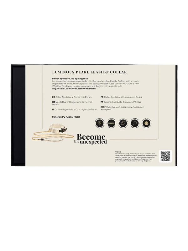 Collier laisse Majestic perles BDSM Accessoire Oh! Darling