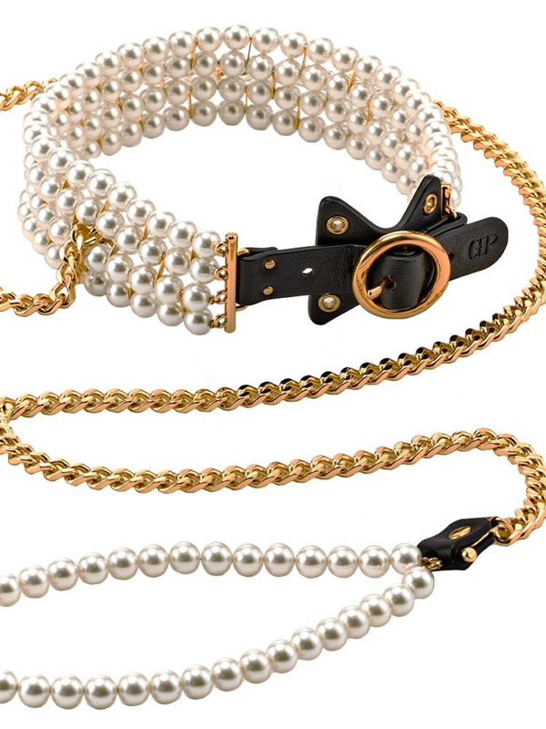 Collier laisse Majestic perles BDSM Accessoire Oh! Darling
