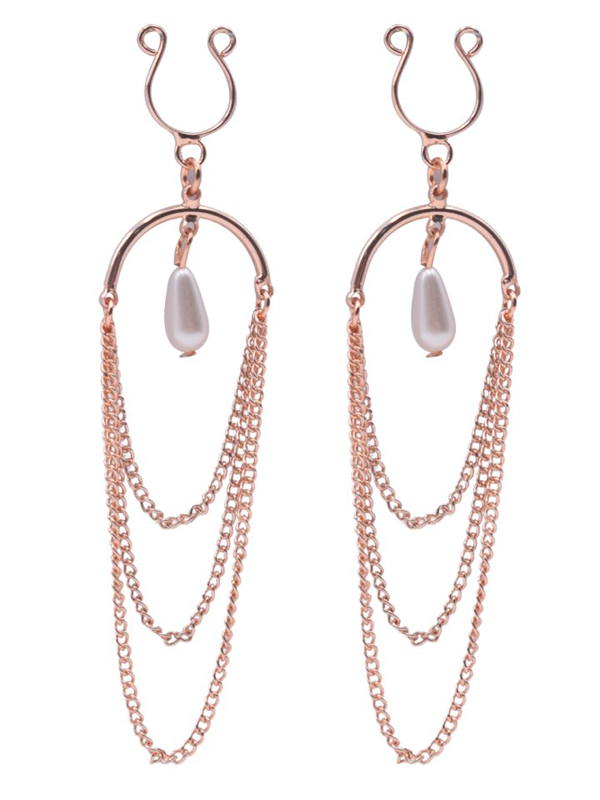 Bijoux de seins avec 3 chainettes et une perle Lingerie Accessoires Oh! Darling