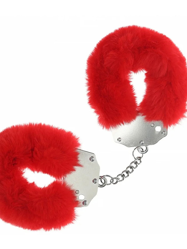 Menottes fourrures rouge modèle 2 Les marques sexy Ouch Oh! Darling