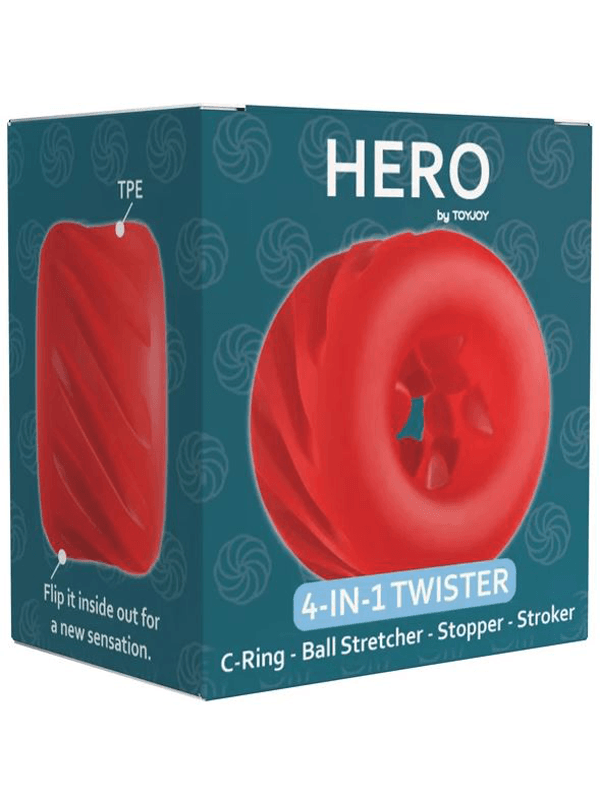 Anneau Twister 4 en 1 ROUGE Sextoys Cockring - Gaine de pénis Oh! Darling