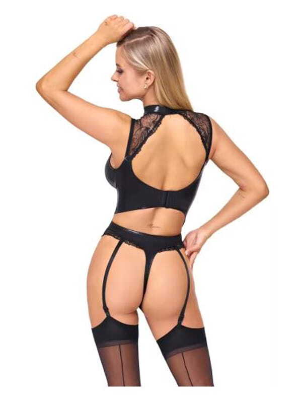 Body noir à jarretelles ouvert Cottelli LINGERIE Lingerie Body Oh! Darling