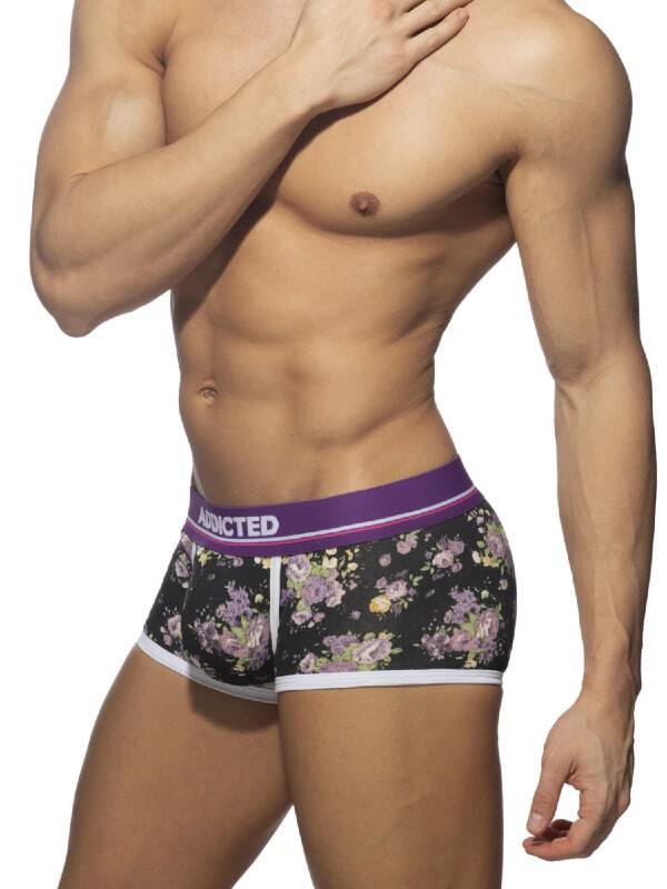 Boxer Violet Flowers Trunk Addicted Lingerie Lingerie Homme Oh! Darling