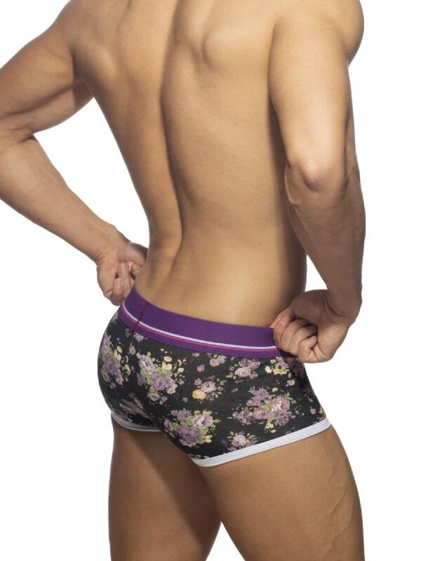 Boxer Violet Flowers Trunk Addicted Lingerie Lingerie Homme Oh! Darling