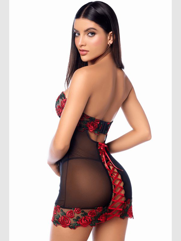 Nuisette Rose et Noir Lingerie Lingerie Sexy Oh! Darling