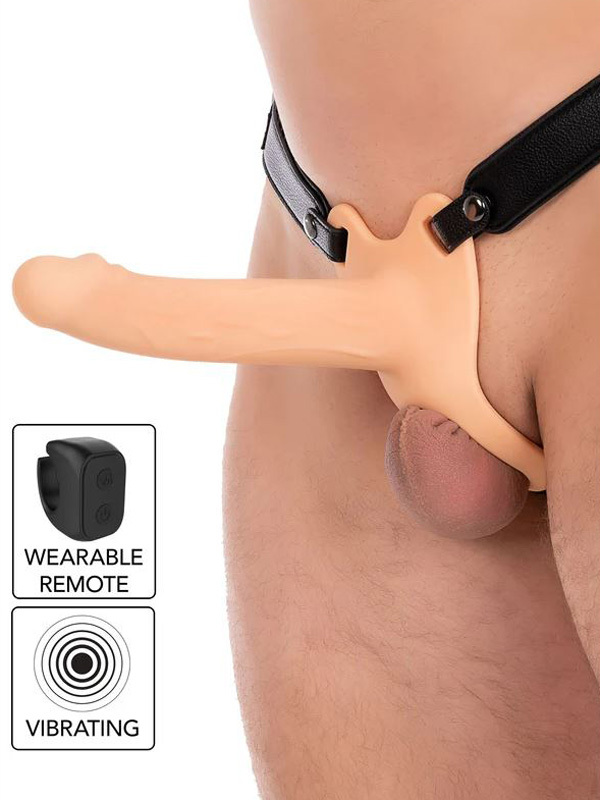 Gode ​​ceinture vibrant pour pénis creux 20 cm Sextoys Strap-on Oh! Darling