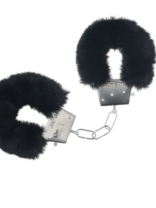 Menottes fourrures noir modèle 1 BDSM Menotte Oh! Darling