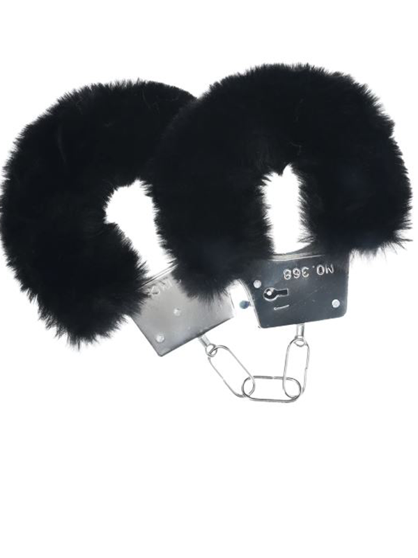 Menottes fourrures noir modèle 1 BDSM Menotte Oh! Darling