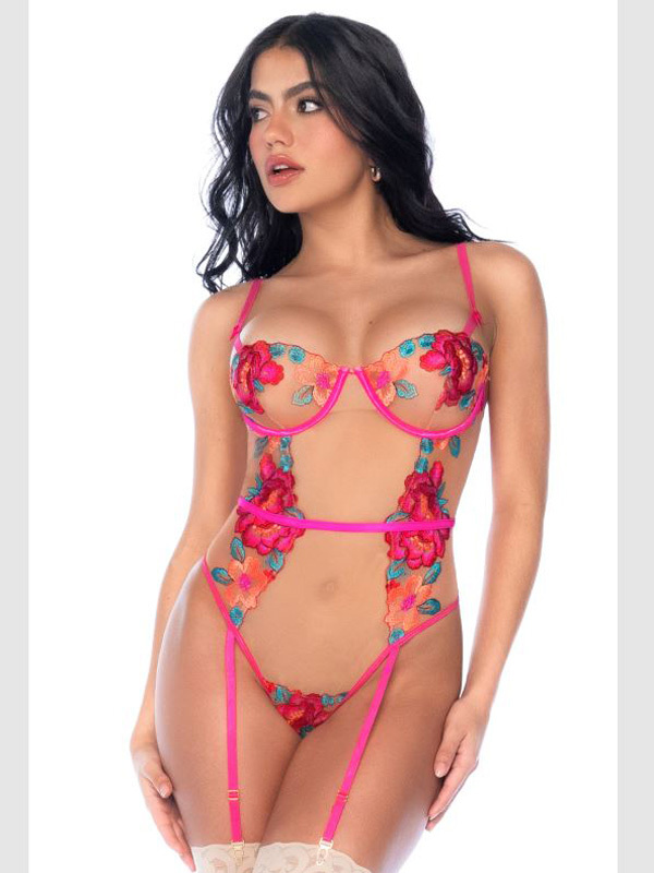 Body tulle brode fleuri Lingerie Body Oh! Darling
