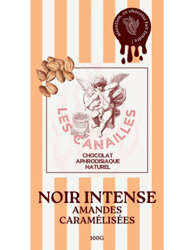 Chocolat Noir intense amandes Caramelisées Aphrodisiaque Pour plus de plaisir Oh! Darling