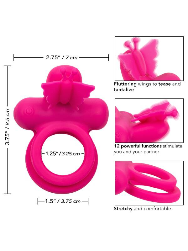 Cockring vibrant Butterfly Dual Ring Calexotics Sextoys Anneau vibrant Oh! Darling