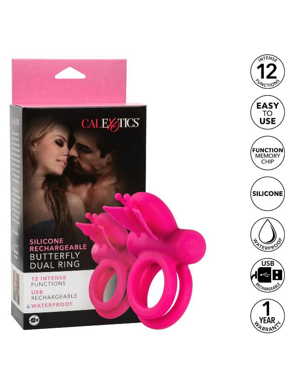 Cockring vibrant Butterfly Dual Ring Calexotics Sextoys Anneau vibrant Oh! Darling