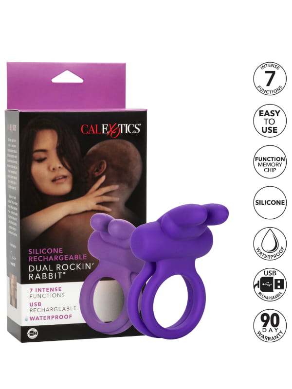 Cockring vibrant Dual Rockin' Rabbit Calexotics Sextoys Anneau vibrant Oh! Darling