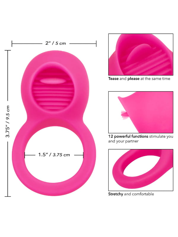 Cockring vibrant Teasing Tongue Enhancer Calexotics Sextoys Anneau vibrant Oh! Darling