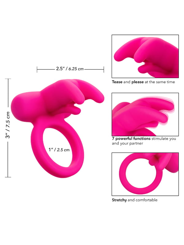 Cockring vibrant Triple Clit Flicker Calexotics Sextoys Anneau vibrant Oh! Darling