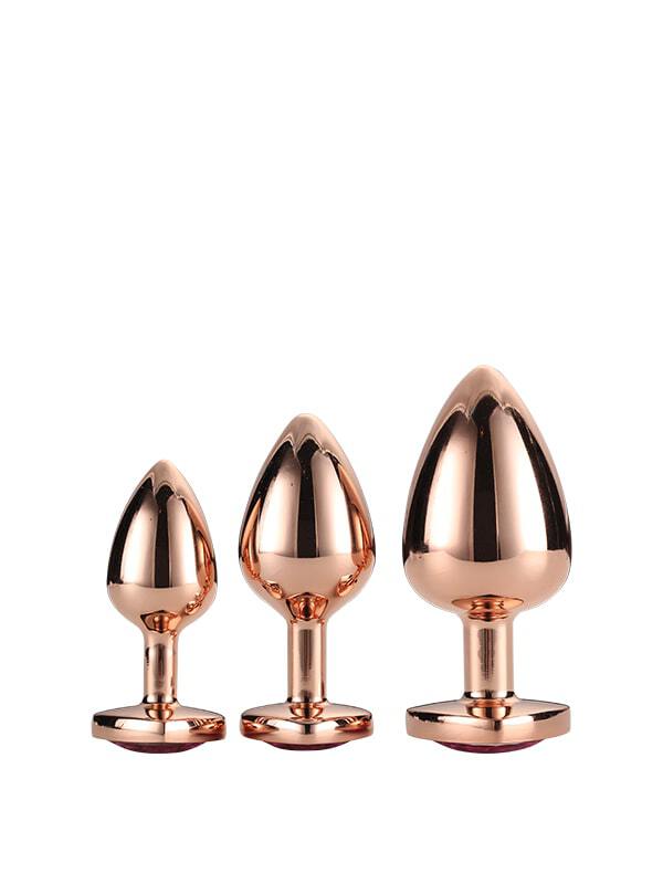 Coffret 3 Plugs Rose Gold Cœur Gleaming Love Dream Toys Sextoys Plug anal Oh! Darling