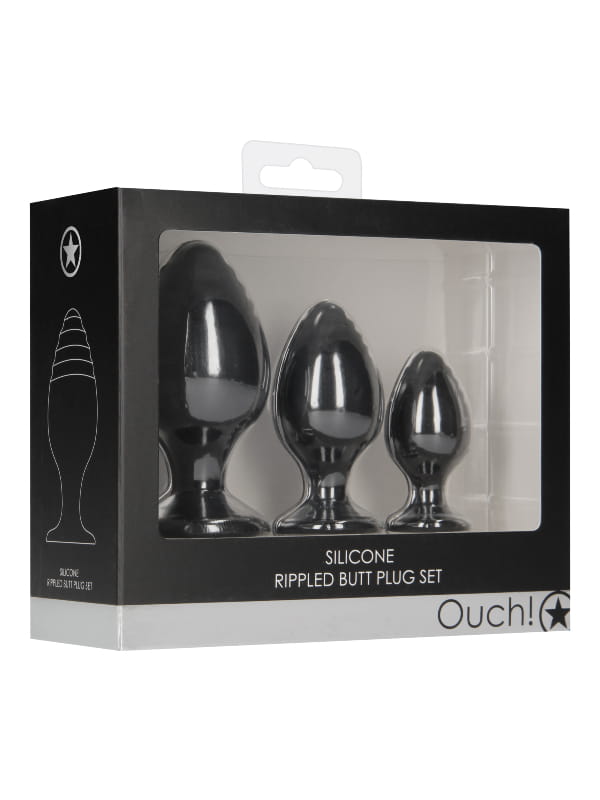 Coffret 3 plugs Rippled Ouch Sextoys Plug anal Oh! Darling