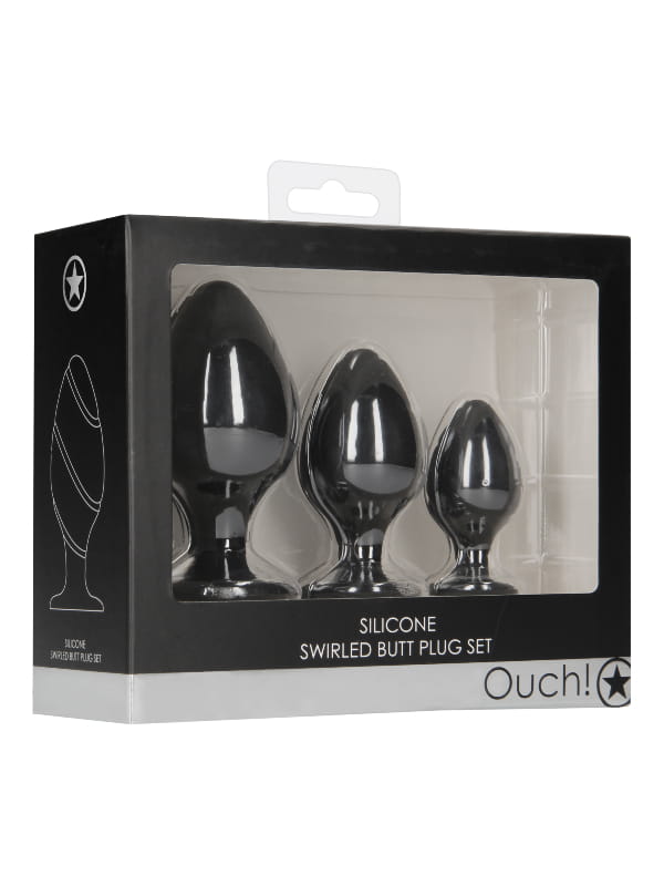 Coffret 3 plugs Swirled Ouch Sextoys Plug anal Oh! Darling