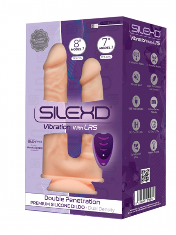 Dildo vibrant télécommandé double pénétration SilexD M1 19.5 cm/17.5 cm Sextoys Sextoy réaliste Oh! Darling