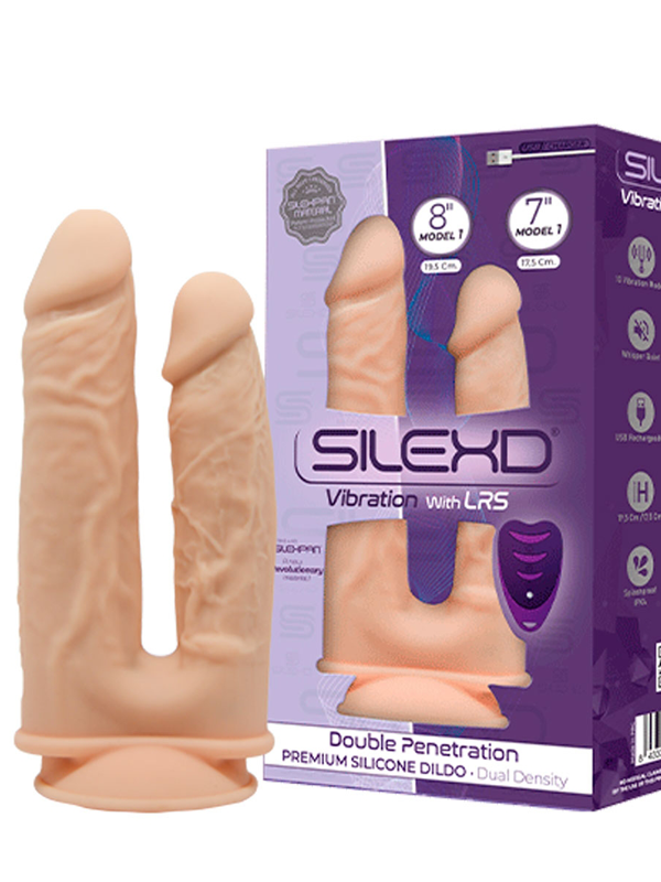 Dildo vibrant télécommandé double pénétration SilexD M1 19.5 cm/17.5 cm Sextoys Sextoy réaliste Oh! Darling