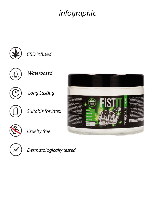 Gel CBD 500ml Fist It Bien-être Lubrifiant intime à base d'eau Oh! Darling