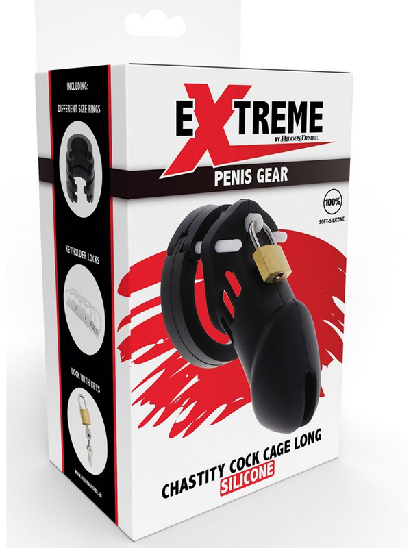 Cage de chasteté en silicone noir L 8 cm BDSM Cage de chasteté Oh! Darling