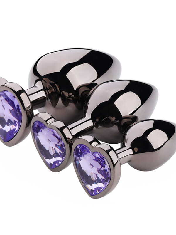 Plug coeur noir pierre violette Oh! Sextoys Plug anal Oh! Darling