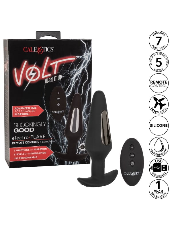 Plug vibrant e-stimulation télécommandé Flare Volt Calexotics BDSM Électrostimulation Oh! Darling