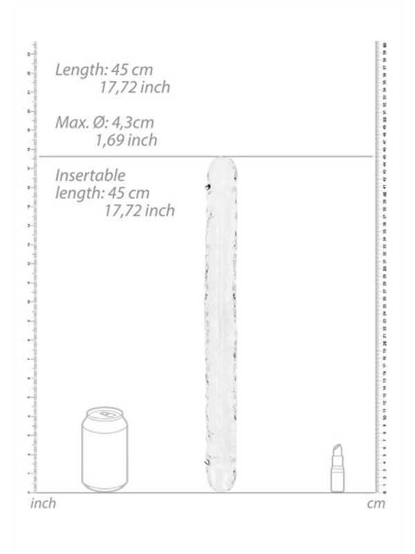 Double dong transparent 45 cm Sextoys Double Stimulation Oh! Darling