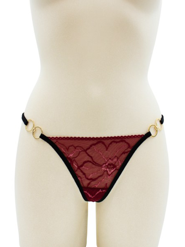 String Bordeaux avec Anneaux Détachables Lingerie Lingerie Sexy Oh! Darling