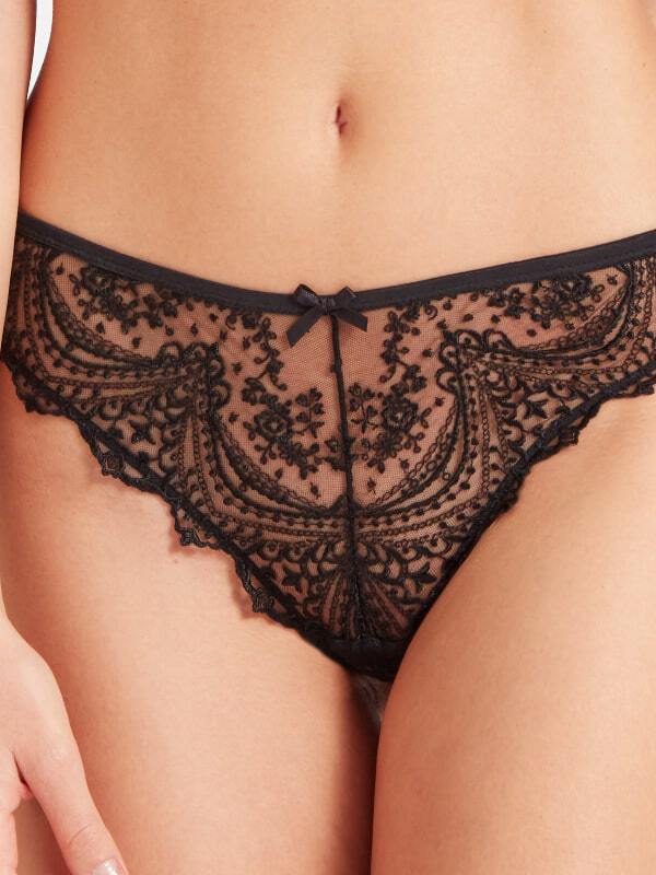 Tanga Écrin Noir Aubade Lingerie Strings & Culottes Oh! Darling