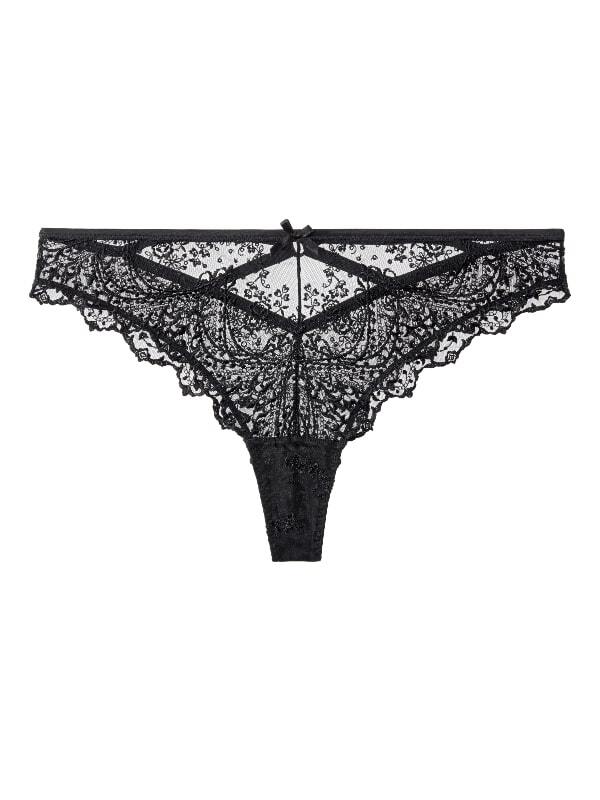 Tanga Écrin Noir Aubade Lingerie Strings & Culottes Oh! Darling