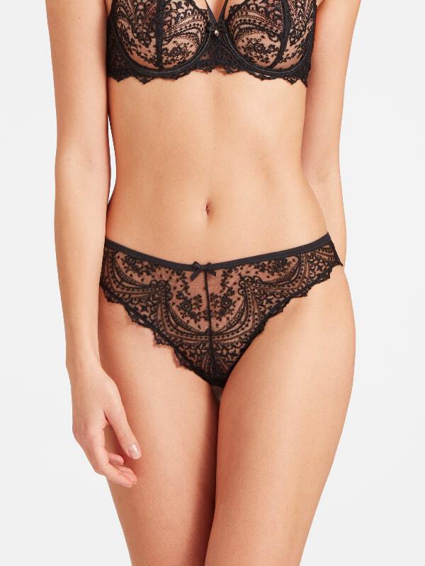 Tanga Écrin Noir Aubade Lingerie Strings & Culottes Oh! Darling