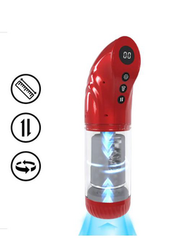 Masturbateur Pumped succion et rotation rouge Sextoys Masturbateur Oh! Darling