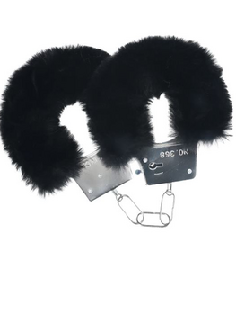 Menottes fourrures noir modèle 1 BDSM Menotte Oh! Darling
