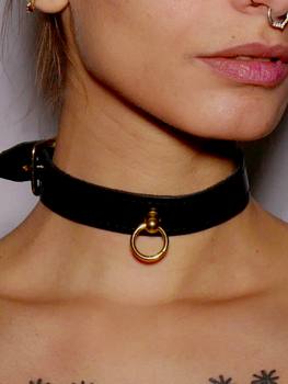 Collier Fin Anneau Gold BDSM Accessoire Oh! Darling