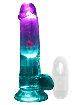Dildo vibrant Lumineux LED avec testicules Sextoys Stimulation vaginale Oh! Darling