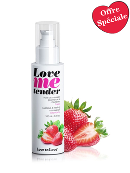 Huile de massage chauffante Fraise Love me Tender Bien-être Massage du corps Oh! Darling