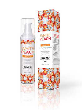 Huile de massage gourmande chauffante Bio Pêche Blanche Exsens Bien-être Massage intime Oh! Darling