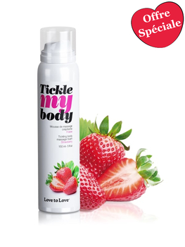 Mousse de massage crépitante Fraise Tickle my Body Bien-être Massage du corps Oh! Darling