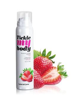 Mousse de massage crépitante Fraise Tickle my Body Bien-être Massage du corps Oh! Darling