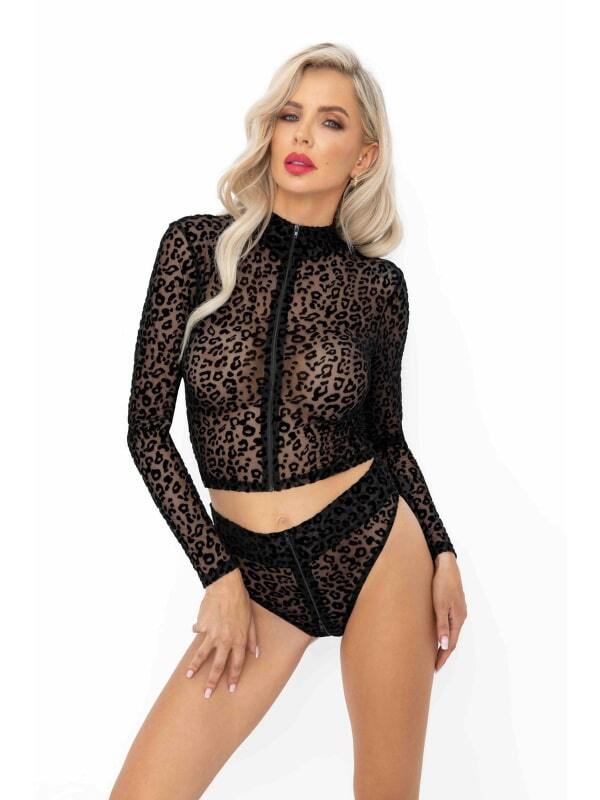 Top Léopard F289 Noir Handmade Lingerie Soutiens-gorge Oh! Darling