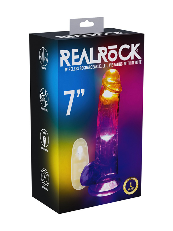 Dildo vibrant avec testicules 18 Cm LED Sextoys Stimulation vaginale Oh! Darling